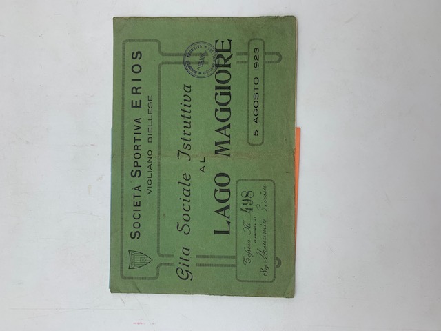 Società sportiva Erios. Gita sociale istruttiva al Lago Maggiore, 5 agosto 1923